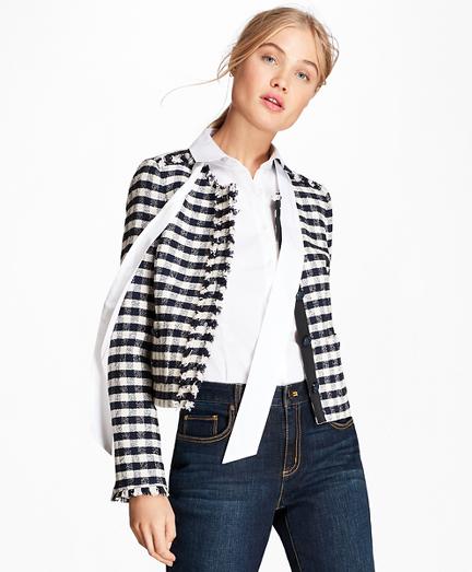 Brooks Brothers Gingham Boucle Jacket