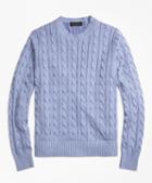 Brooks Brothers Heathered Cable Knit Crewneck Sweater