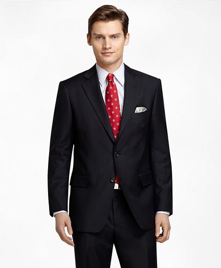 Brooks Brothers Regent Fit Black Mini Bead With Shadow Stripe 1818 Suit