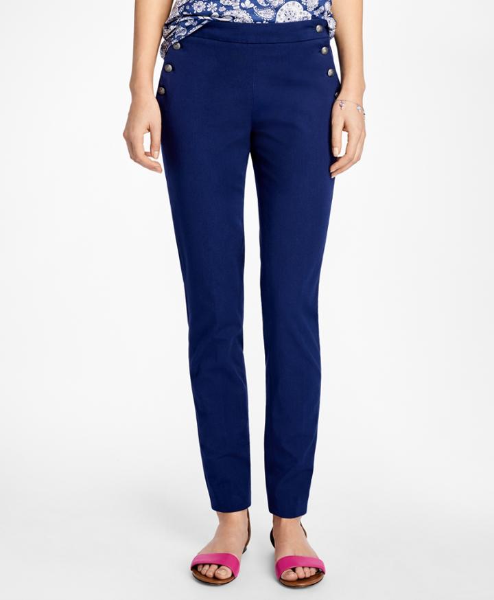 Brooks Brothers Women's Wide-leg Cotton Twill Sailor Pants