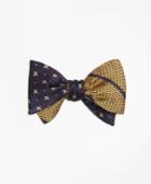 Brooks Brothers Men's X And Dot With Textured Bb#3 Stripe Reversible Bow Tie