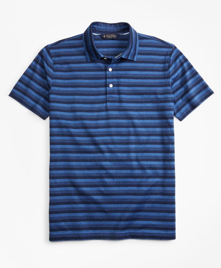 Brooks Brothers Men's Slim Fit Cotton Jersey Stripe Polo Shirt