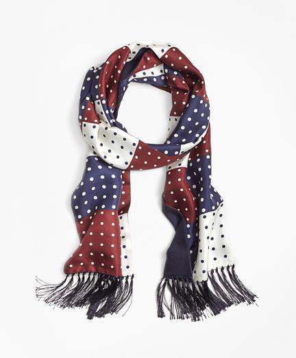 Brooks Brothers Polka Dot Patchwork Scarf