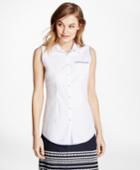 Brooks Brothers Women's Sleeveless Pinpoint Oxford Shirt