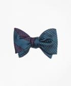 Brooks Brothers Framed Textured Stripe With Horizontal Textured Reversible Bow Tie