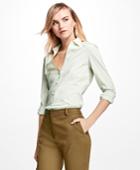 Brooks Brothers Women's Striped Stretch-cotton-blend Dress Shirt