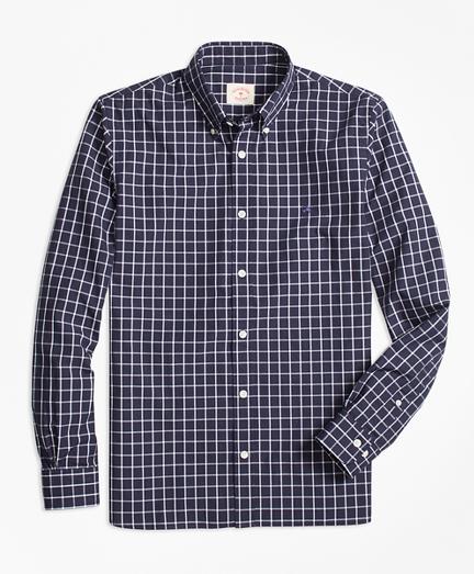 Brooks Brothers Windowpane Broadcloth Sport Shirt