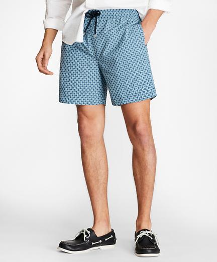 Brooks Brothers Montauk 6 Seahorse Print Swim Trunks