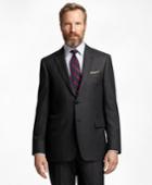 Brooks Brothers Men's Madison Fit Charcoal Bird's-eye 1818 Suit