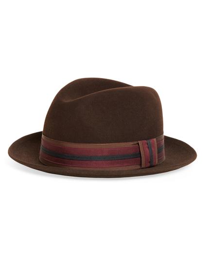 Brooks Brothers Wool Fedora With Stripe Ribbon