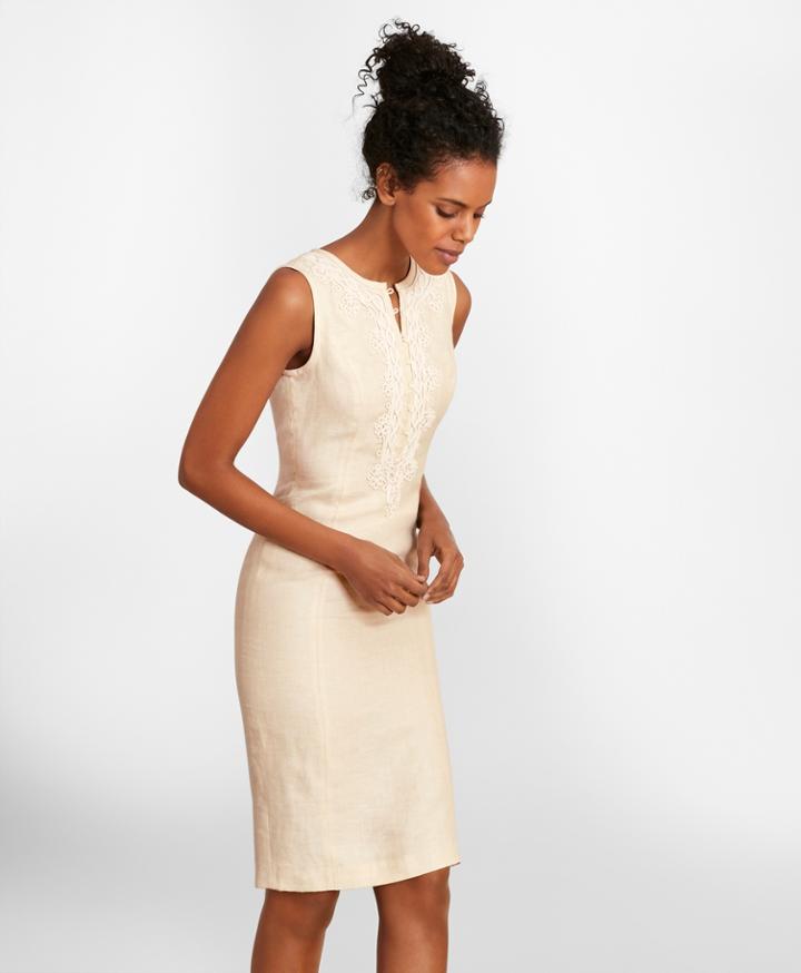 Brooks Brothers Women's Soutache-embroidered Linen Sheath Dress