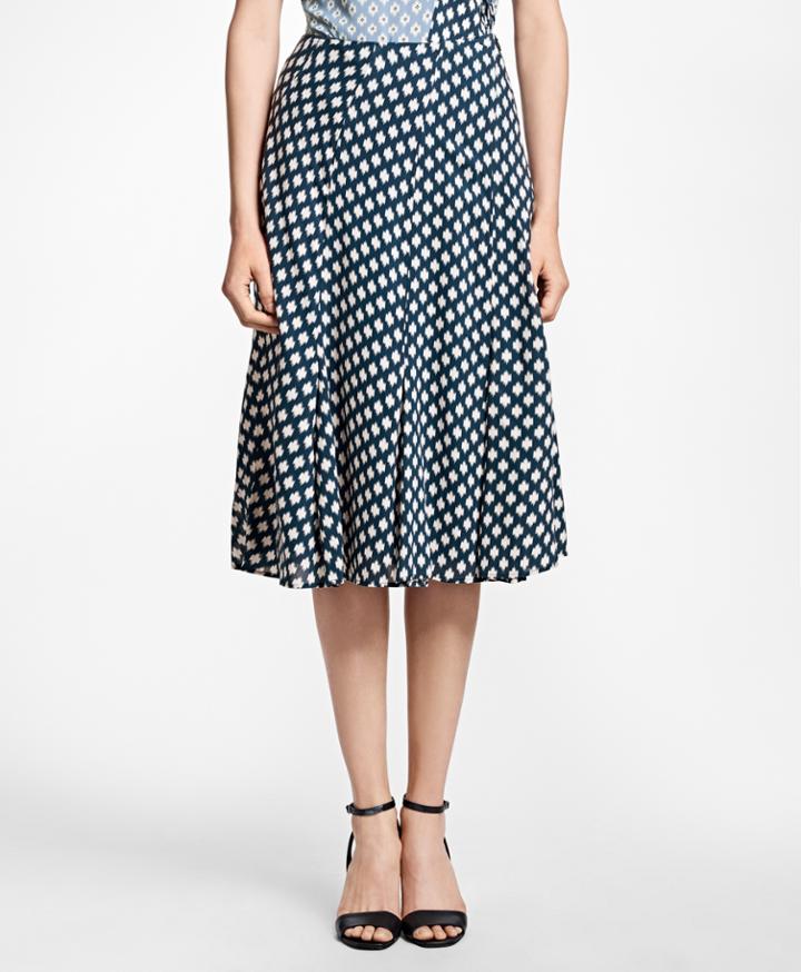 Brooks Brothers Women's Flared Ikat-print Skirt