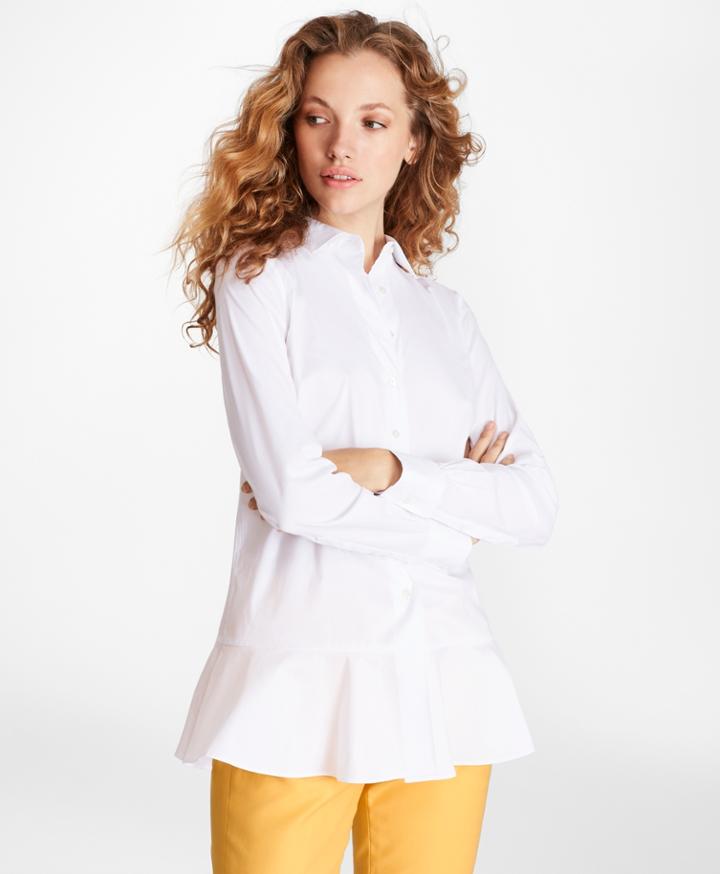 Brooks Brothers Women's Stretch-cotton Flounce-hem Tunic