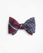 Brooks Brothers Men's Pine With Textured Bb#2 Stripe Reversible Bow Tie