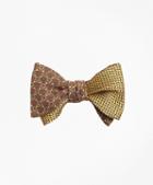 Brooks Brothers Chain Link Print With Tonal Solid Reversible Bow Tie