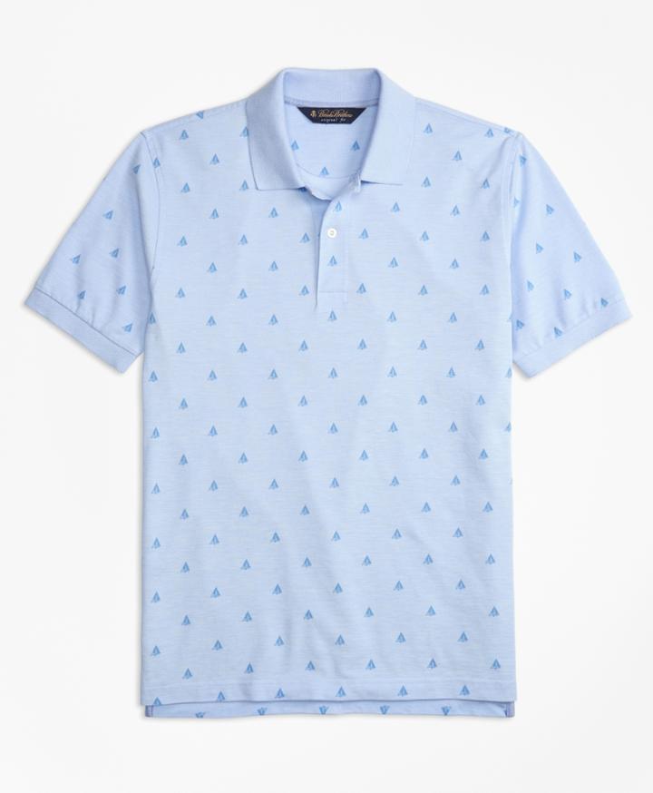 Brooks Brothers Men's Original Fit Oxford Sailboat Print Polo Shirt