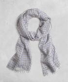 Brooks Brothers Golden Fleece Cashmere Silk Gingham Scarf