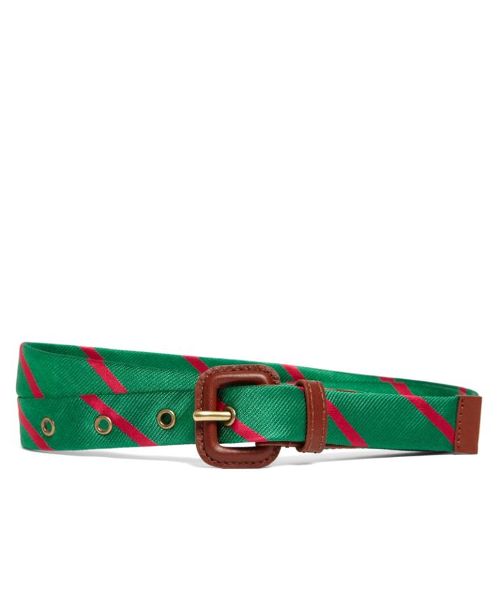 Brooks Brothers Women's Silk Tie Stripe Belt