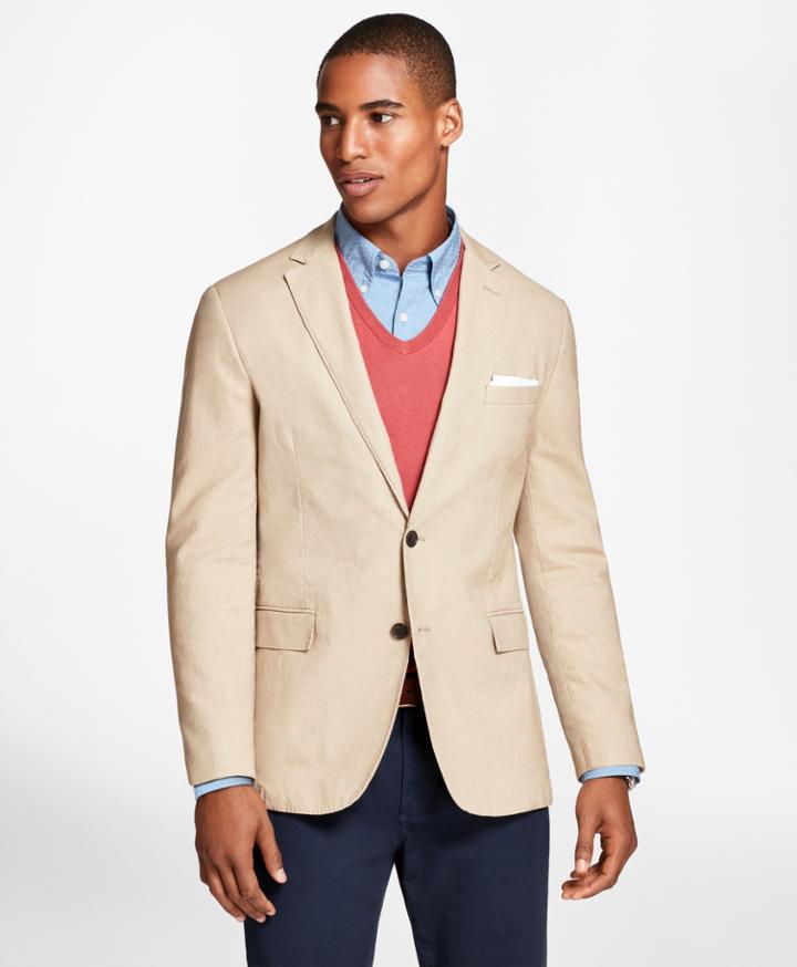 Brooks Brothers Men's Heathered Stretch Cotton Twill Sport Coat