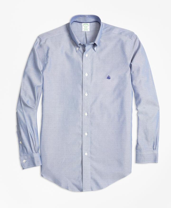 Brooks Brothers Men's Non-iron Milano Fit Dobby Sport Shirt