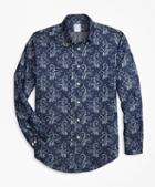 Brooks Brothers Regent Fit Paisley Print Denim Indigo Sport Shirt