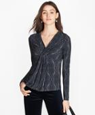 Brooks Brothers Scroll-print Crepe Jersey Top