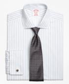 Brooks Brothers Men's Non-iron Regular Fit Sidewheeler Stripe French Cuff Dress Shirt