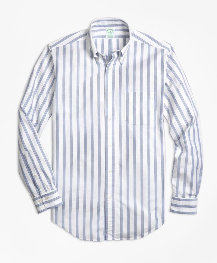 Brooks Brothers Men's Milano Fit Oxford Bb#1 Stripe Sport Shirt