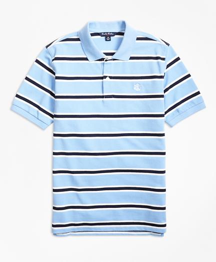 Brooks Brothers Short-sleeve Alternate Stripe Pique Polo Shirt