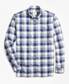 Brooks Brothers Men's Exploded Gingham Brushed Cotton Flannel Sport Shirt