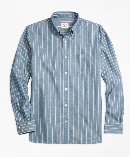 Brooks Brothers Striped Chambray Sport Shirt
