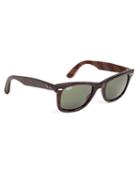 Brooks Brothers Ray-ban Wayfarer Sunglasses With Burgundy Bb#1 Rep Stripe