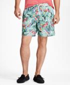 Brooks Brothers Men's Montauk 6 Bold Tropical Print Swim Trunks