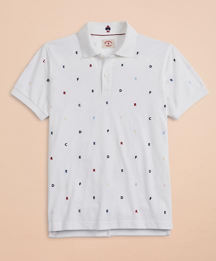 Brooks Brothers Embroidered Letter Pique Polo Shirt
