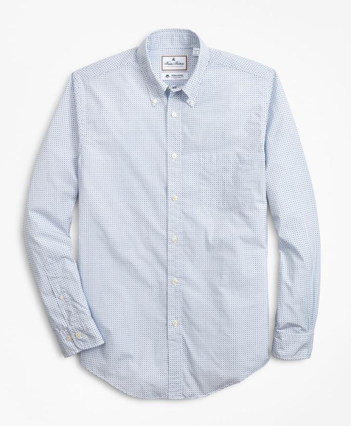 Brooks Brothers Men's Luxury Collection Milano Slim-fit Sport Shirt, Button-down Collar Geo Print