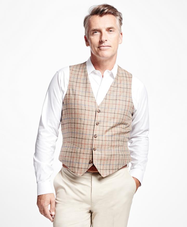 Brooks Brothers Men's Large Multi Tattersall Vest