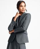 Brooks Brothers Petite Bird's-eye Stretch-wool One-button Jacket