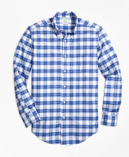 Brooks Brothers Milano Fit Oxford Plaid Sport Shirt