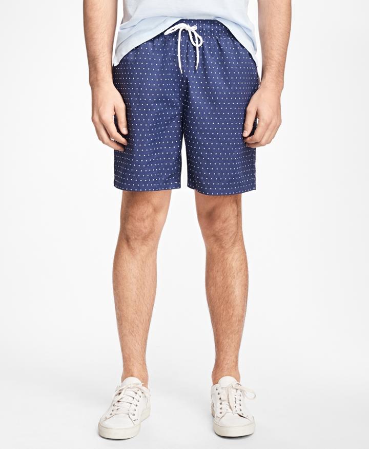 Brooks Brothers Men's Montauk 6 Dot Print Swim Trunks