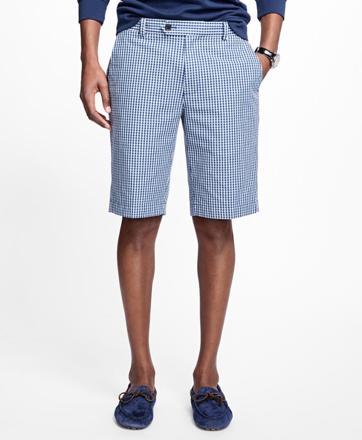 Brooks Brothers Men's Heathered Gingham Bermuda Shorts