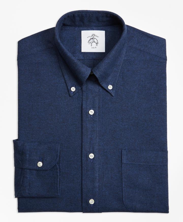 Brooks Brothers Men's Solid Navy Button-down Shirt