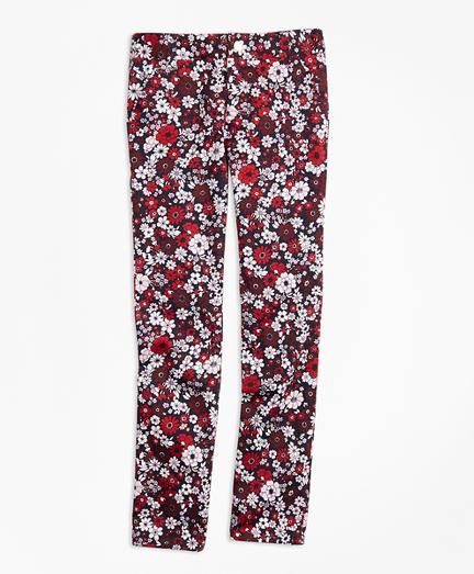 Brooks Brothers Cotton Sateen Floral Skinny Pants
