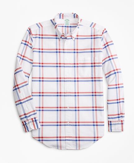 Brooks Brothers Milano Fit Oxford Windowpane Sport Shirt