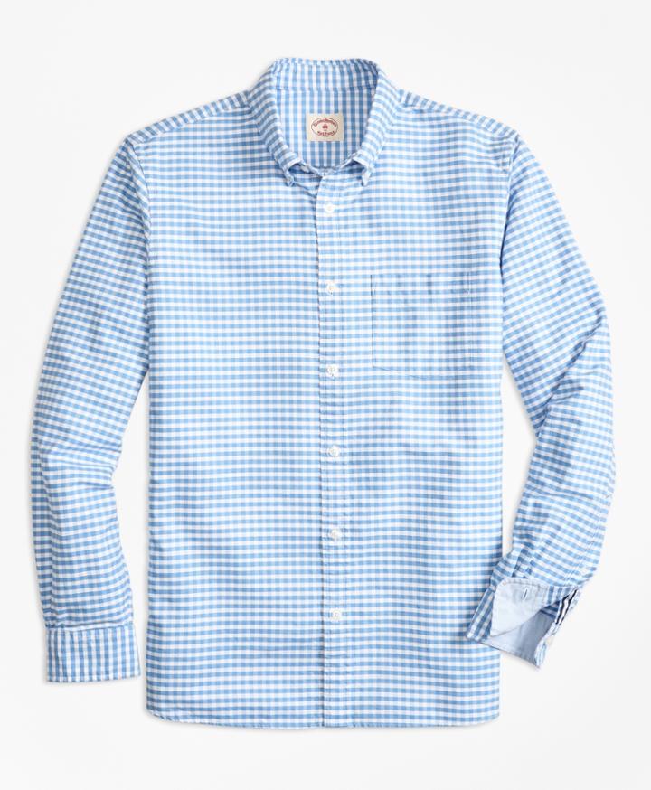 Brooks Brothers Men's Gingham Cotton Oxford Sport Shirt