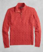 Brooks Brothers Men's Golden Fleece 3-d Knit Alpaca-blend Half-zip Cable Sweater