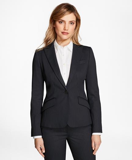 Brooks Brothers Petite Pinstripe Stretch-wool Jacket