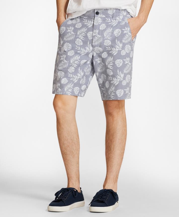 Brooks Brothers Men's Tropical Print Cotton Twill Shorts