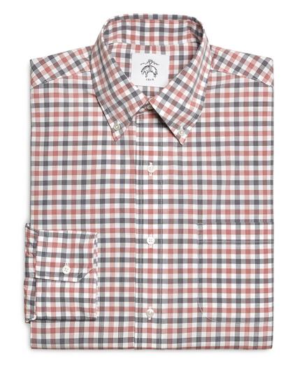Brooks Brothers Red Navy And White Check Button-down Shirt