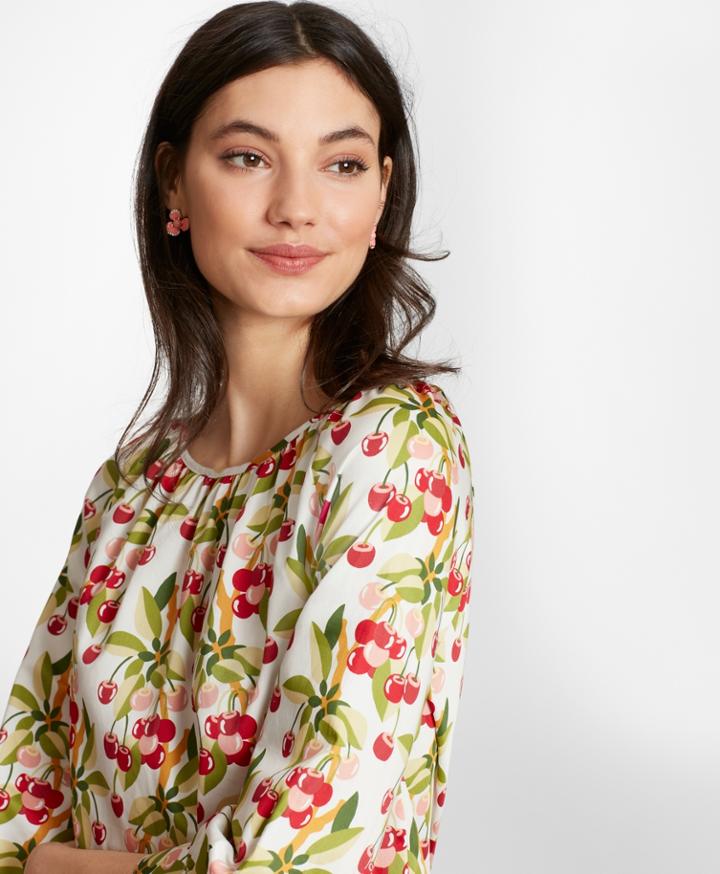Brooks Brothers Women's Cherry-print Cotton Sateen Blouse