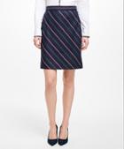 Brooks Brothers Striped Wool A-line Skirt